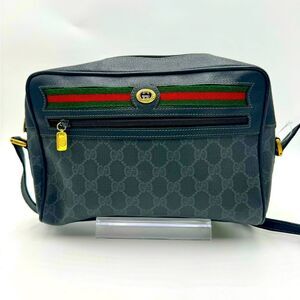 Vtg Gucci Black Supreme Ophidia PVC Guccisima Web Small Shoulder Crossbody Bag